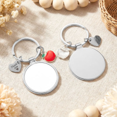 Sublimation Blank Metal Keychain For Business Custom DIY Children Fidget Gift Key Ring Wholesale