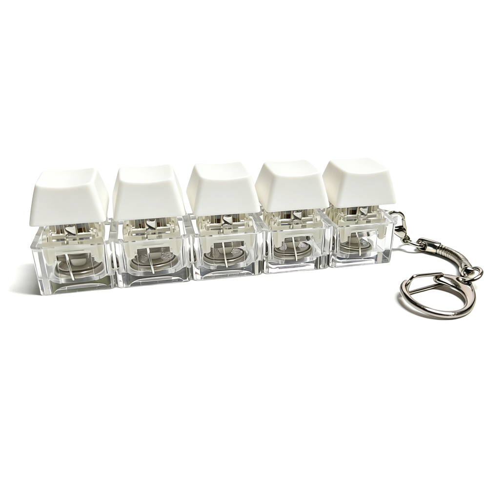 Sublimation Blank Stress Relief Push Button Keychain LED Light Up Keycaps Keyring 3 Designs Regular & Glowing Version for Personalized Gift DIY Craft