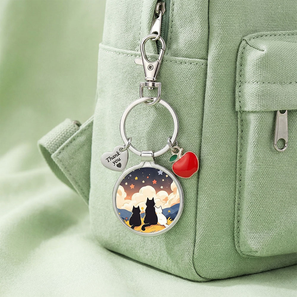 Sublimation Blank Metal Keychain For Business Custom DIY Children Fidget Gift Key Ring Wholesale