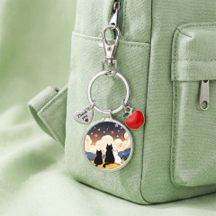 Sublimation Blank Metal Keychain For Business Custom DIY Children Fidget Gift Key Ring Wholesale