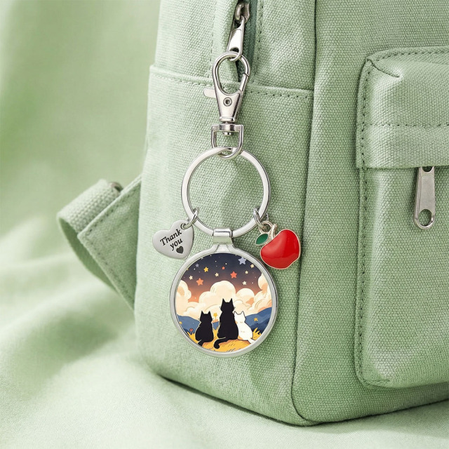 Sublimation Blank Metal Keychain For Business Custom DIY Children Fidget Gift Key Ring Wholesale
