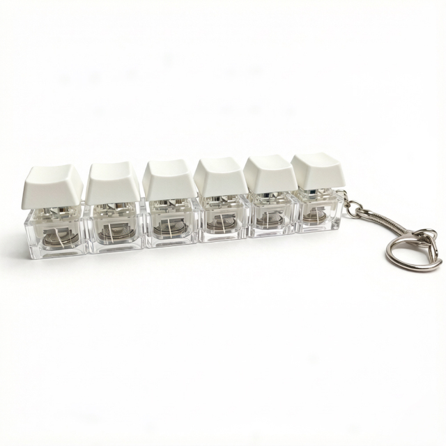 Sublimation Blank Stress Relief Push Button Keychain LED Light Up Keycaps Keyring 3 Designs Regular & Glowing Version for Personalized Gift DIY Craft