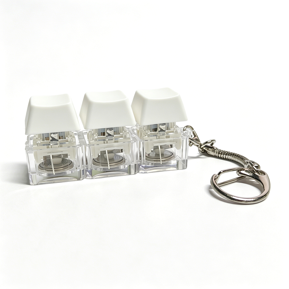 Sublimation Blank Stress Relief Push Button Keychain LED Light Up Keycaps Keyring 3 Designs Regular & Glowing Version for Personalized Gift DIY Craft