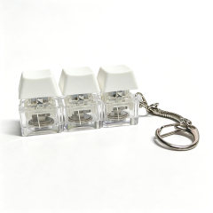 Sublimation Blank Stress Relief Push Button Keychain LED Light Up Keycaps Keyring 3 Designs Regular & Glowing Version for Personalized Gift DIY Craft