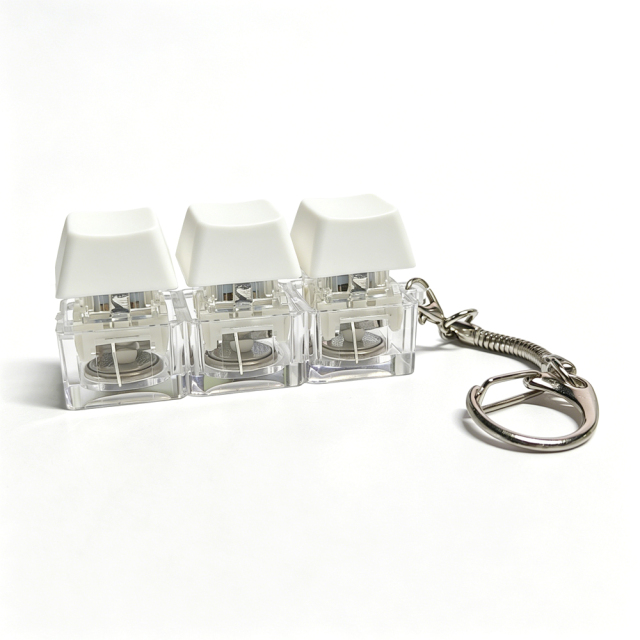 Sublimation Blank Stress Relief Push Button Keychain LED Light Up Keycaps Keyring 3 Designs Regular & Glowing Version for Personalized Gift DIY Craft