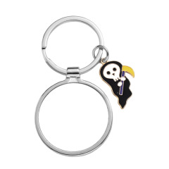 Sublimation Blank Metal Keychain For Business Custom DIY Children Fidget Gift Key Ring Wholesale