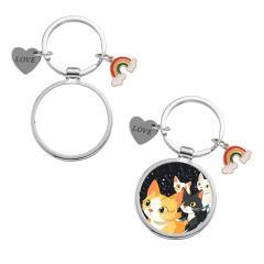 Sublimation Blank Metal Keychain For Business Custom DIY Children Fidget Gift Key Ring Wholesale