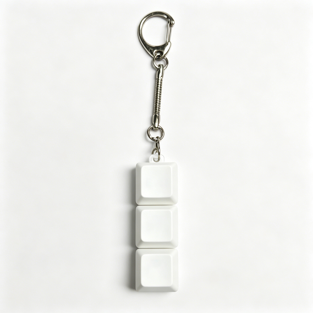 Sublimation Blank Stress Relief Push Button Keychain LED Light Up Keycaps Keyring 3 Designs Regular & Glowing Version for Personalized Gift DIY Craft