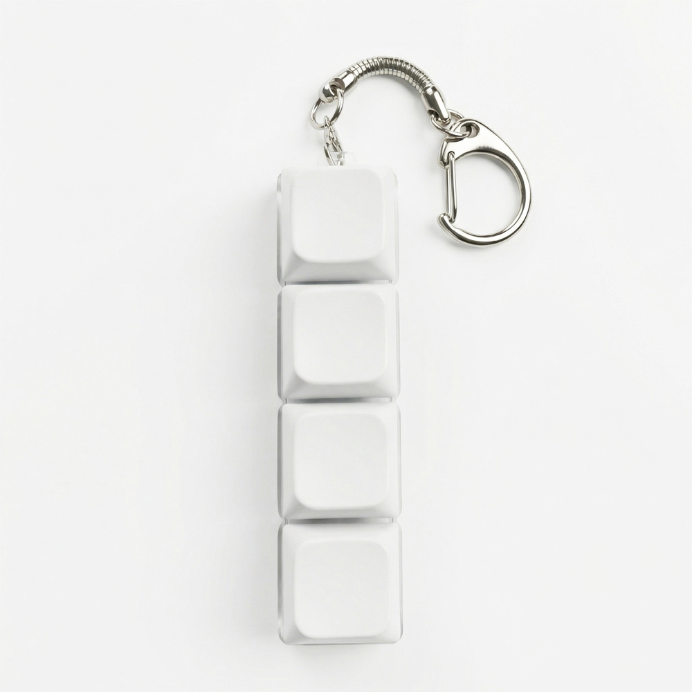 Sublimation Blank Stress Relief Push Button Keychain LED Light Up Keycaps Keyring 3 Designs Regular & Glowing Version for Personalized Gift DIY Craft