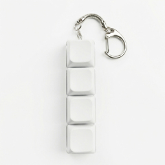 Sublimation Blank Stress Relief Push Button Keychain LED Light Up Keycaps Keyring 3 Designs Regular & Glowing Version for Personalized Gift DIY Craft