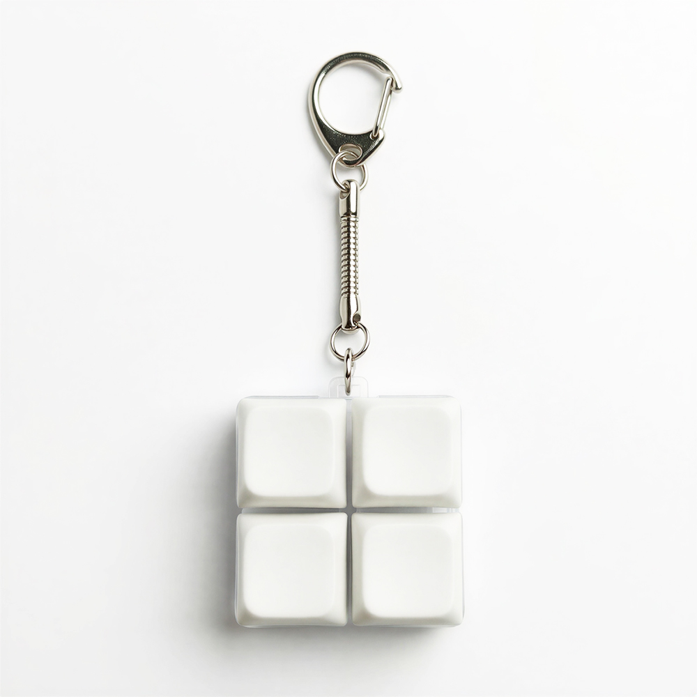 Sublimation Blank Stress Relief Push Button Keychain LED Light Up Keycaps Keyring 3 Designs Regular & Glowing Version for Personalized Gift DIY Craft
