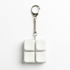 Sublimation Blank Stress Relief Push Button Keychain LED Light Up Keycaps Keyring 3 Designs Regular & Glowing Version for Personalized Gift DIY Craft