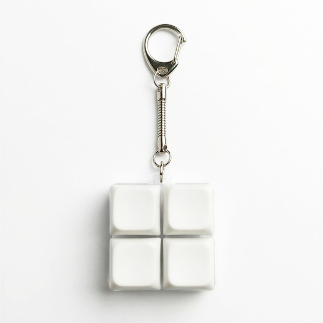 Sublimation Blank Stress Relief Push Button Keychain LED Light Up Keycaps Keyring 3 Designs Regular & Glowing Version for Personalized Gift DIY Craft