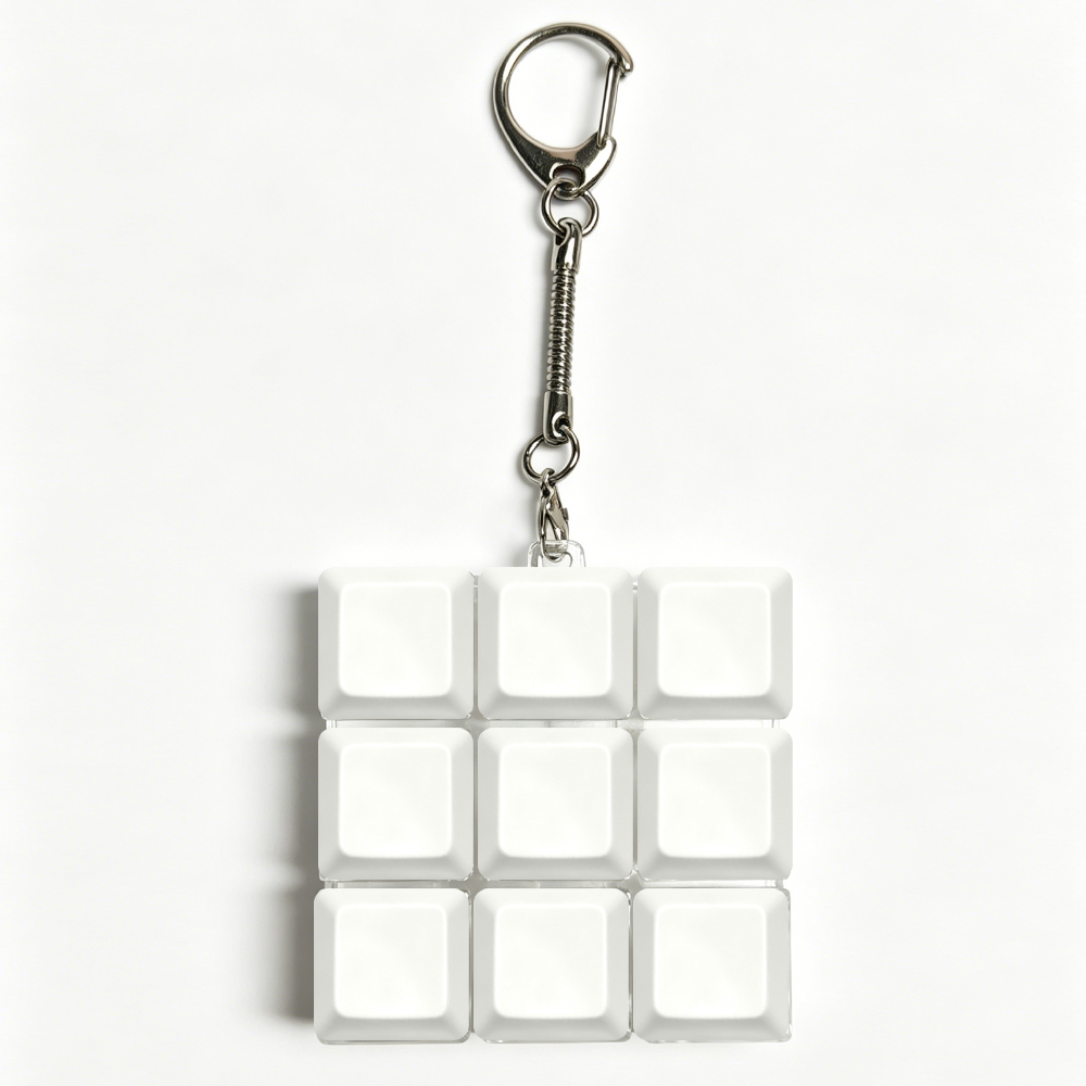 Sublimation Blank Stress Relief Push Button Keychain LED Light Up Keycaps Keyring 3 Designs Regular & Glowing Version for Personalized Gift DIY Craft
