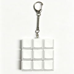 Sublimation Blank Stress Relief Push Button Keychain LED Light Up Keycaps Keyring 3 Designs Regular & Glowing Version for Personalized Gift DIY Craft