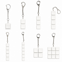 Sublimation Blank Stress Relief Push Button Keychain LED Light Up Keycaps Keyring 3 Designs Regular & Glowing Version for Personalized Gift DIY Craft
