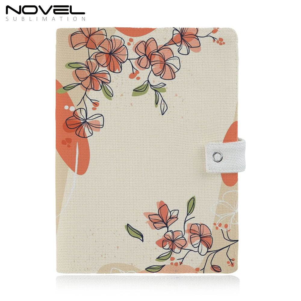 Special Offer | Sublimation Blank Cotton Linen Book Sleeve / Cover – DIY Foldable Design with Snap Button – A5 Size | Custom Orders Accepted