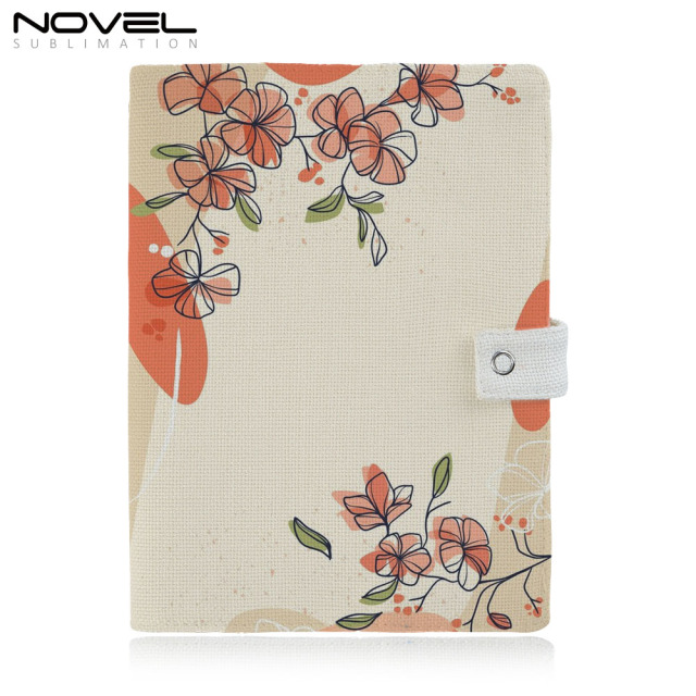 Special Offer | Sublimation Blank Cotton Linen Book Sleeve / Cover – DIY Foldable Design with Snap Button – A5 Size | Custom Orders Accepted