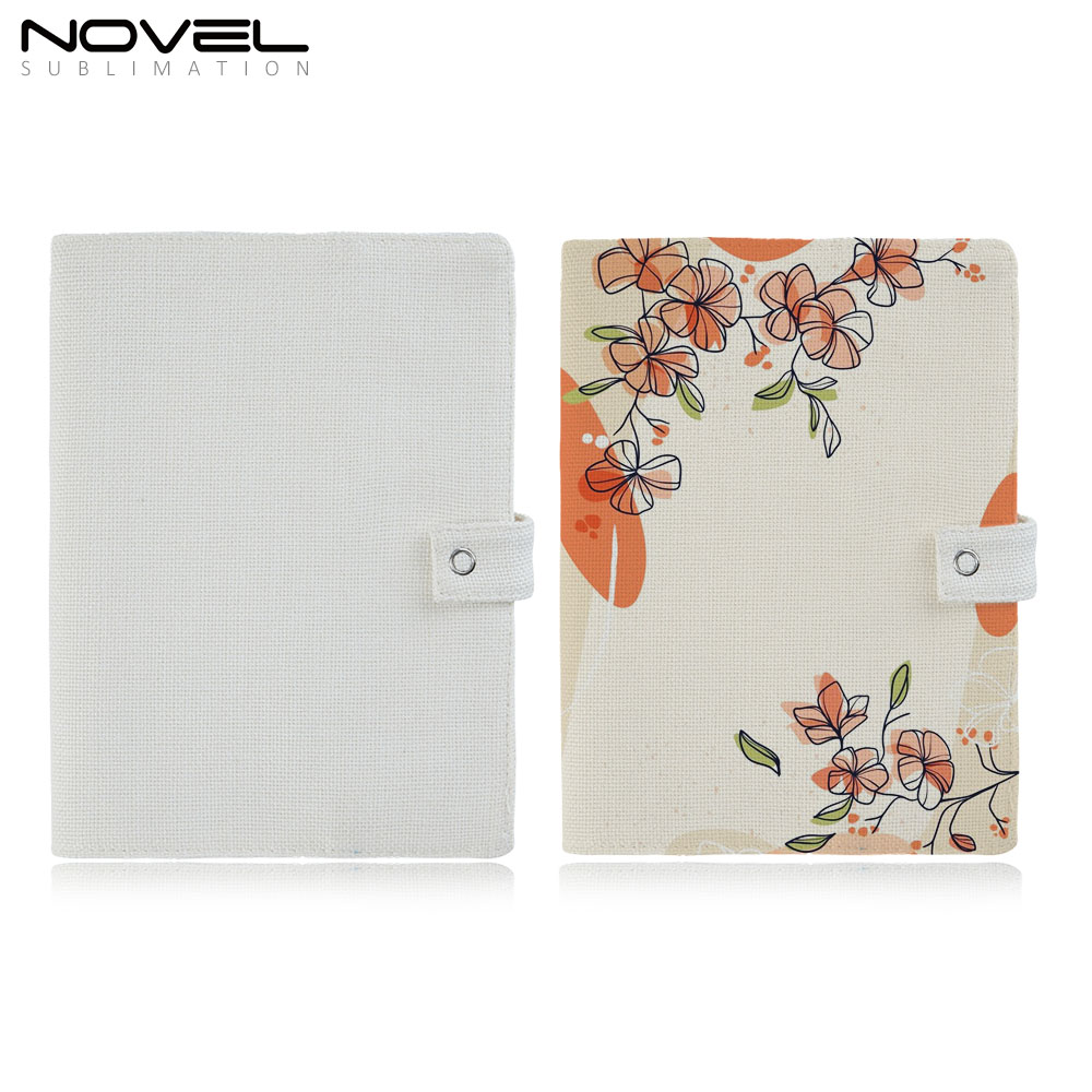 Special Offer | Sublimation Blank Cotton Linen Book Sleeve / Cover – DIY Foldable Design with Snap Button – A5 Size | Custom Orders Accepted