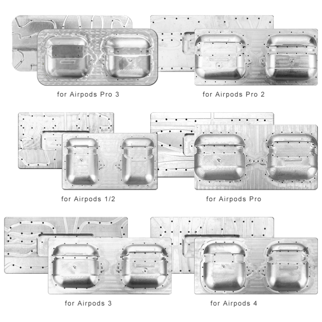 3D Printing Molds for AirPods Cases 3D Metal Printing Jigs for 3D Coated Film Air-pods Protective Covers for Air-pods 1-4 & Pro/Pro 2/Pro 3 Cases