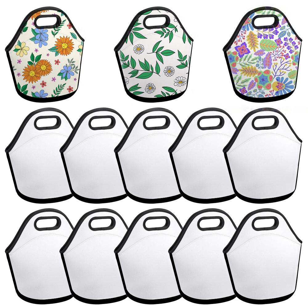 Sublimation Blank Neoprene Tote Lunch Bag - 30x30x16cm Reusable Lunch/Fruit Carrier for Custom DIY Crafts & Promotional Gifts (Single/Double Side Printing Available)