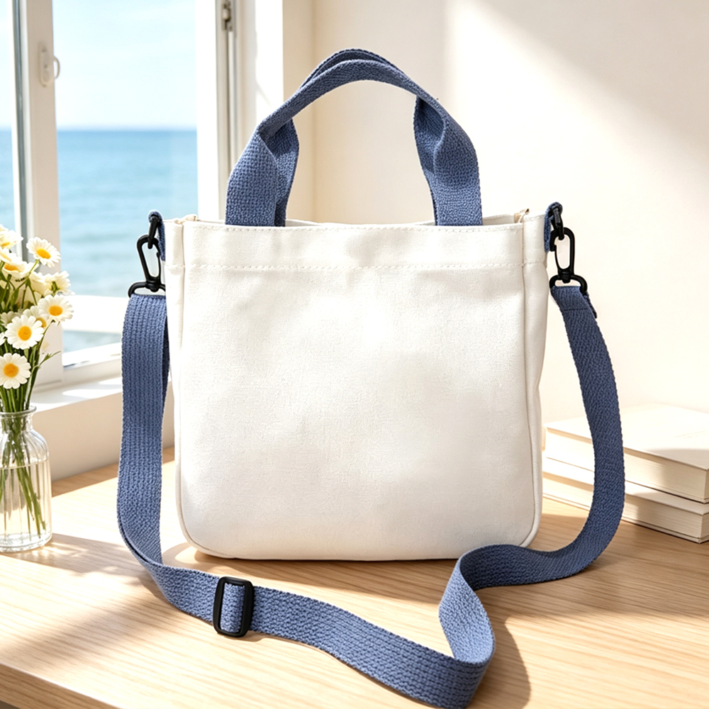 Sublimation Blank Canvas Crossbody Bag - 23x22x6cm DIY Heat Transfer Shoulder Bag for Custom DIY Crafts | 4 Colors - Pink/Purple/Blue/Black for Personalized Gifts & Promotional Giveaways