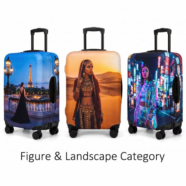 Custom Printed with Your Own Designs | Customized Sublimation Printed Luggage Cover Personalized Heat Transfer Suitcase Protector - 4 Sizes Available S/M/L/XL 