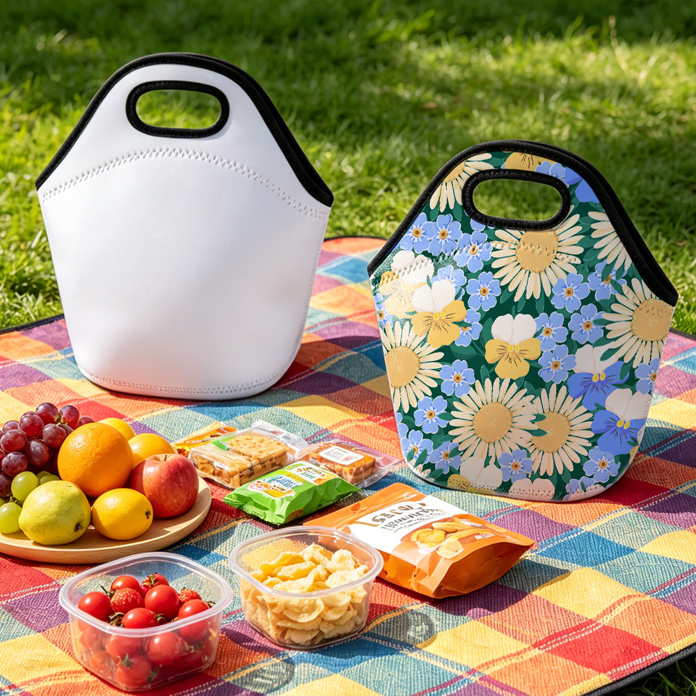 Sublimation Blank Neoprene Tote Lunch Bag - 30x30x16cm Reusable Lunch/Fruit Carrier for Custom DIY Crafts & Promotional Gifts (Single/Double Side Printing Available)