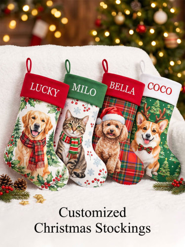 Custom Printed with Your Own Designs | Custom Sublimation Christmas Stockings 20x40x28cm Personalized Xmas Socks Perfect for Christmas Home Decorations &Gifts