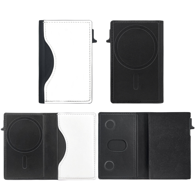 Sublimation Blank Magnetic Snap Card Holder for IPhone Usage | Multi-card Storage Made of PU + Aluminum Case DIY heat Transfer Customization | 7*10.1*1.5cm