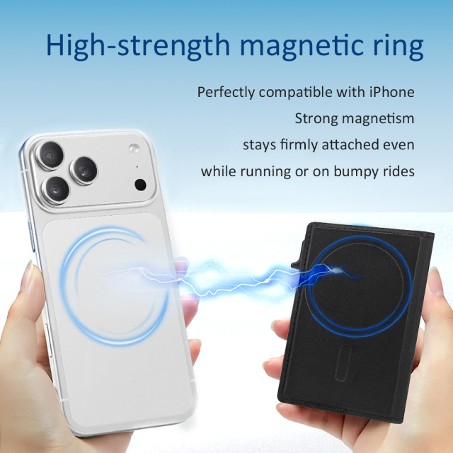 Sublimation Blank Magnetic Snap Card Holder for IPhone Usage | Multi-card Storage Made of PU + Aluminum Case DIY heat Transfer Customization | 7*10.1*1.5cm