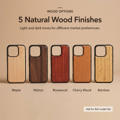 Natural Wood Phone Cases For IPhone 11 -17 Series | 5 Natural Wood Texture Finishes - Suitable for Laser-Engravable Or Direct To Use