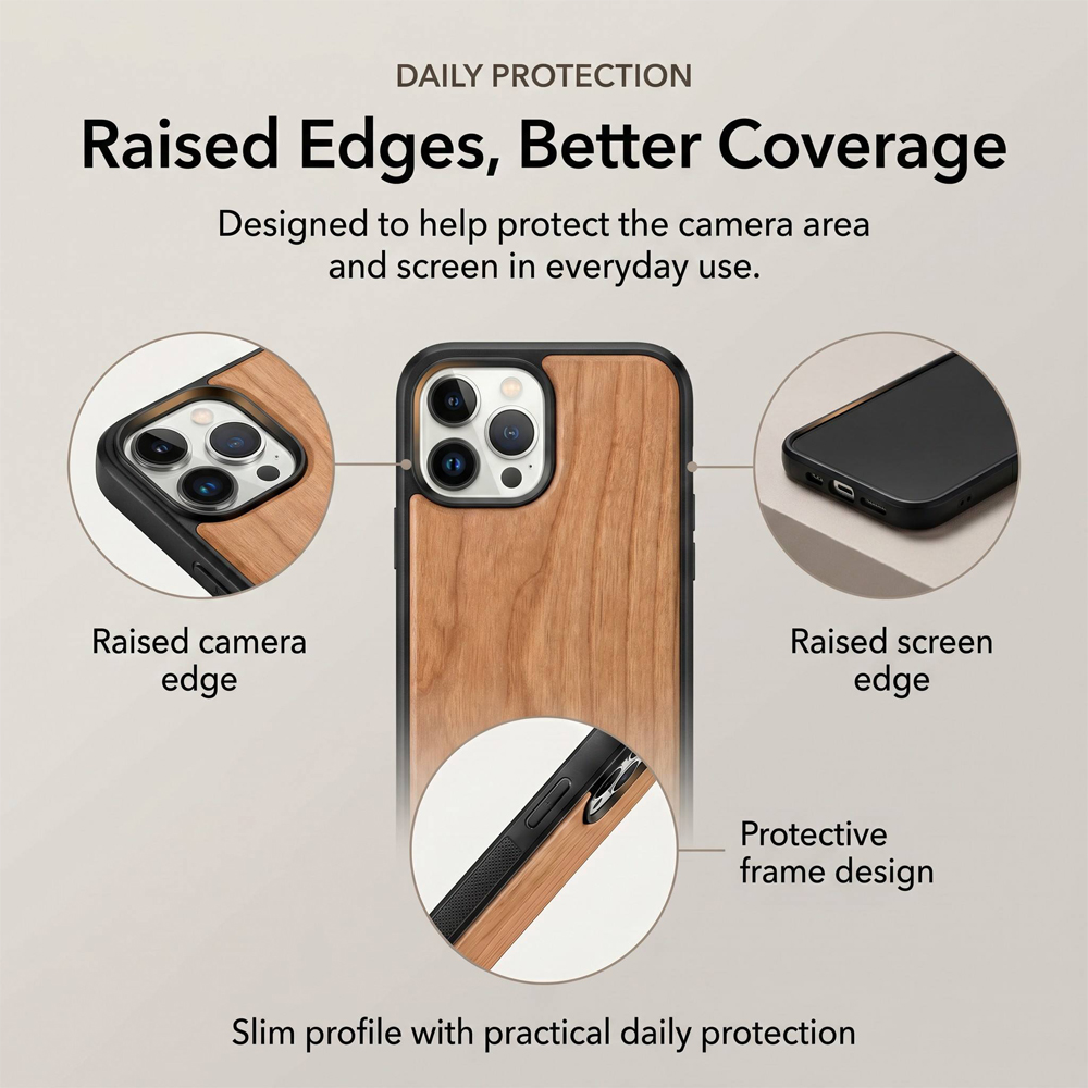 Natural Wood Phone Cases For IPhone 11 -17 Series | 5 Natural Wood Texture Finishes - Suitable for Laser-Engravable Or Direct To Use