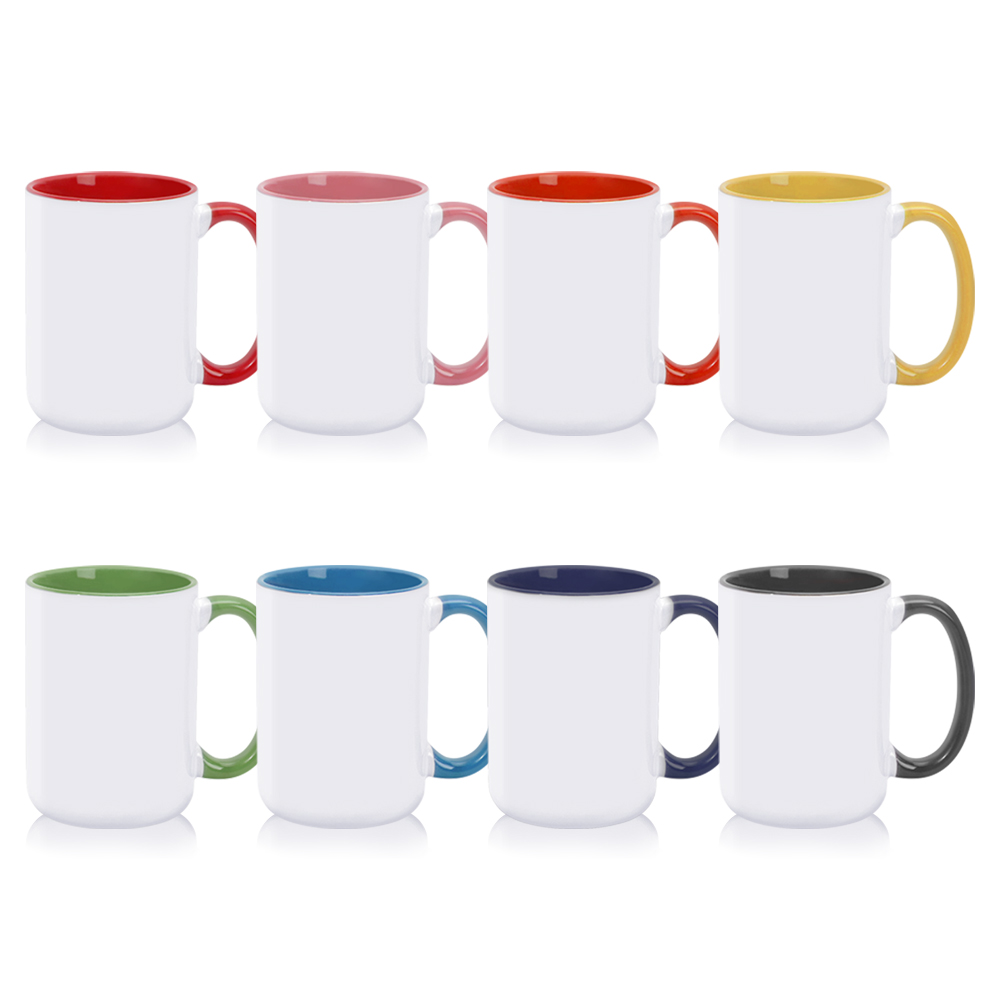 Sublimation Blank 15OZ / 450ml Blank Mugs Custom Colorful Ceramic Coffee Mugs With Handle DIY Personalized Ceramic Cups 15oz Ceramic Mugs With Variety of Packing Methods