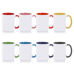 Sublimation Blank 15OZ / 450ml Blank Mugs Custom Colorful Ceramic Coffee Mugs With Handle DIY Personalized Ceramic Cups 15oz Ceramic Mugs With Variety of Packing Methods