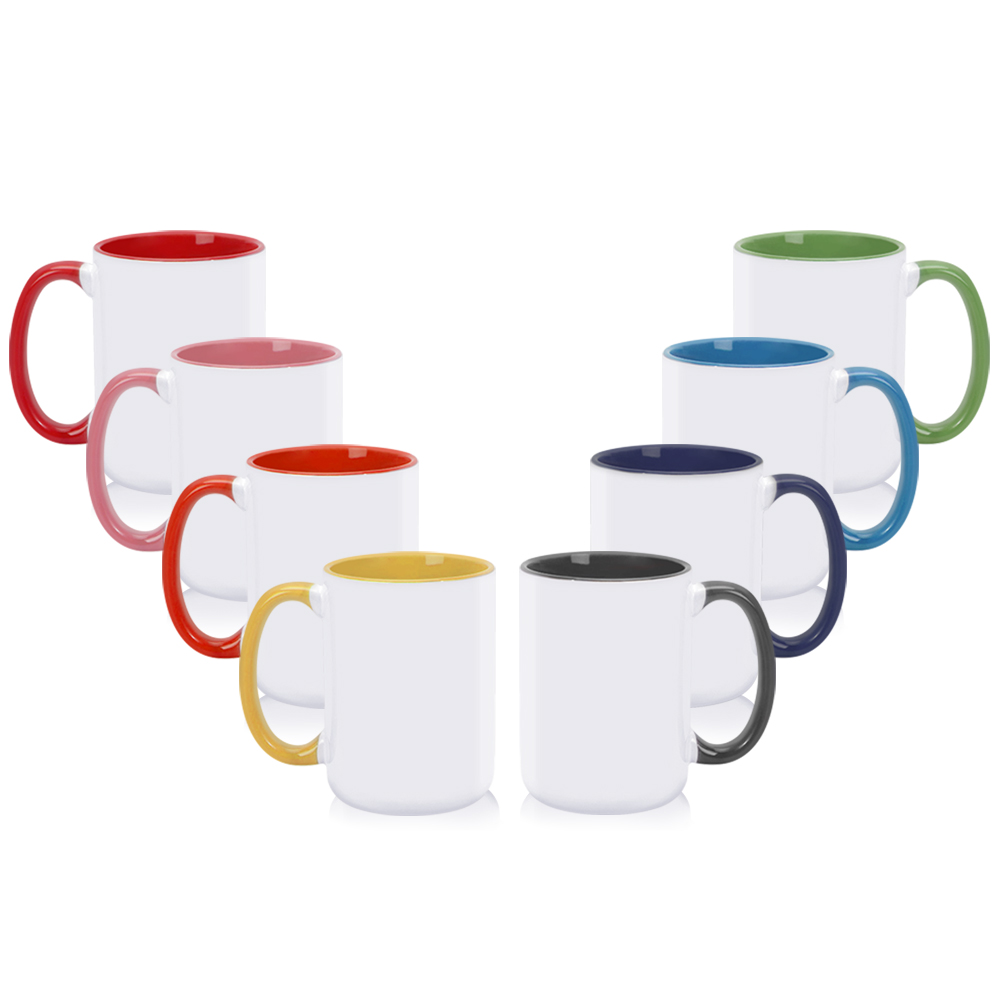 Sublimation Blank 15OZ / 450ml Blank Mugs Custom Colorful Ceramic Coffee Mugs With Handle DIY Personalized Ceramic Cups 15oz Ceramic Mugs With Variety of Packing Methods