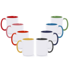 Sublimation Blank 15OZ / 450ml Blank Mugs Custom Colorful Ceramic Coffee Mugs With Handle DIY Personalized Ceramic Cups 15oz Ceramic Mugs With Variety of Packing Methods