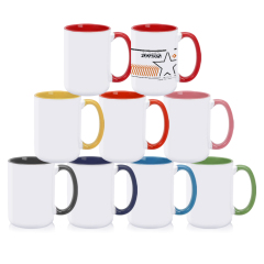 Sublimation Blank 15OZ / 450ml Blank Mugs Custom Colorful Ceramic Coffee Mugs With Handle DIY Personalized Ceramic Cups 15oz Ceramic Mugs With Variety of Packing Methods