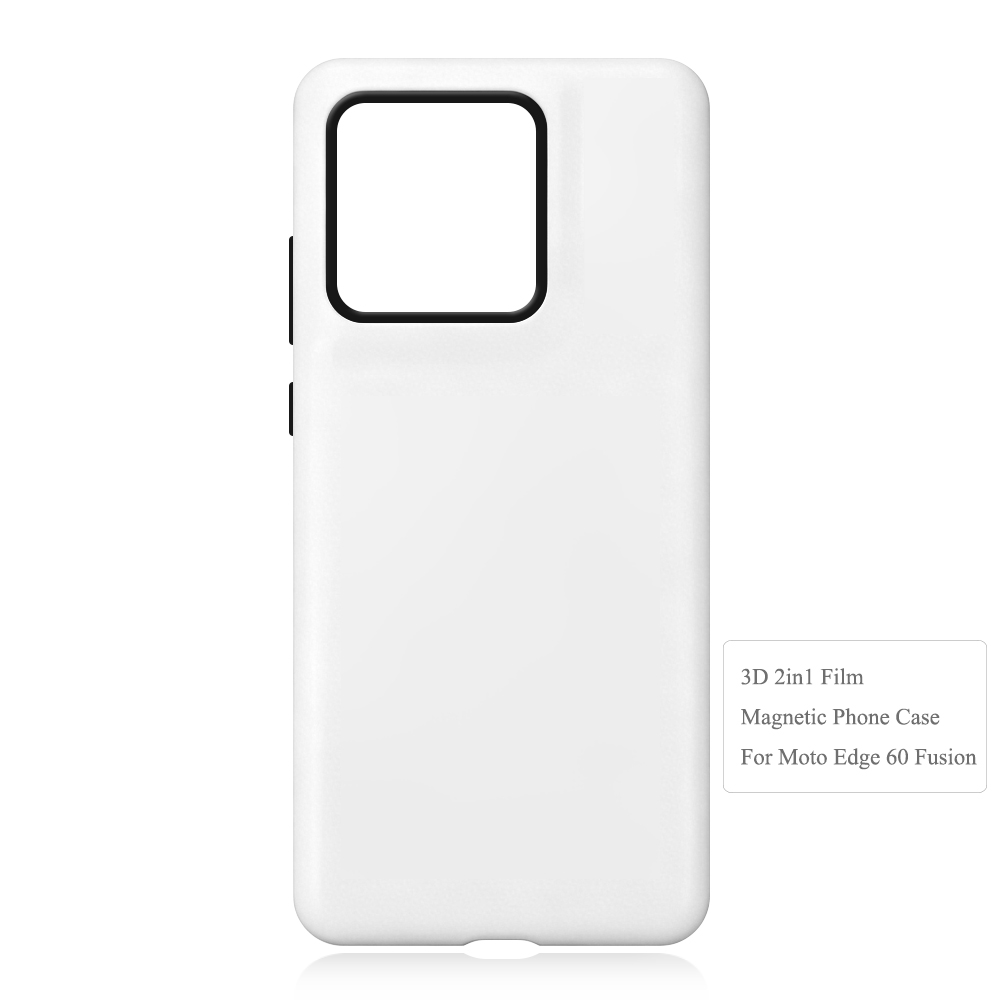 For Motolora G86 5G / Edge 60 Fusion Sublimation Blank 3D 2in1 Magnetic Film Phone Cases for 3D Film Printing Custom DIY 3D TPU&PC Phone Covers - Glossy