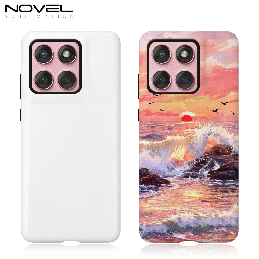 For Motolora G86 5G / Edge 60 Fusion Sublimation Blank 3D 2in1 Magnetic Film Phone Cases for 3D Film Printing Custom DIY 3D TPU&PC Phone Covers - Glossy
