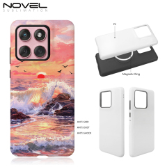 For Motolora G86 5G / Edge 60 Fusion Sublimation Blank 3D 2in1 Magnetic Film Phone Cases for 3D Film Printing Custom DIY 3D TPU&PC Phone Covers - Glossy