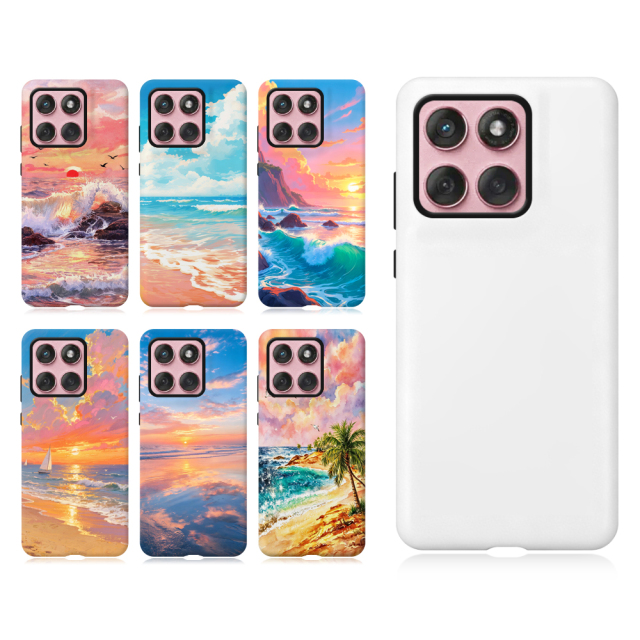 For Motolora G86 5G / Edge 60 Fusion Sublimation Blank 3D 2in1 Magnetic Film Phone Cases for 3D Film Printing Custom DIY 3D TPU&PC Phone Covers - Glossy