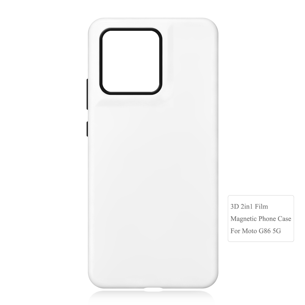 For Motolora G86 5G / Edge 60 Fusion Sublimation Blank 3D 2in1 Magnetic Film Phone Cases for 3D Film Printing Custom DIY 3D TPU&PC Phone Covers - Glossy