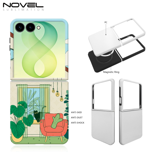For Samsung Z Flip 8 Sublimation Blank 3D 2in1 Magnetic Coated Phone Cases for 3D Film Printing Custom DIY 3D 2IN1 Magnetic Phone Covers Heat Transfer Printing