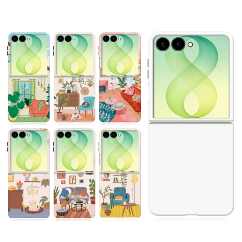 For Samsung Z Flip 8 Sublimation Blank 3D 2in1 Magnetic Coated Phone Cases for 3D Film Printing Custom DIY 3D 2IN1 Magnetic Phone Covers Heat Transfer Printing