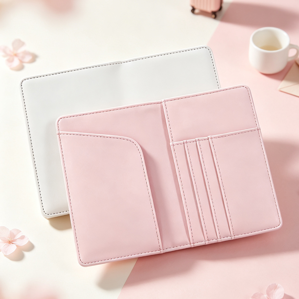 Sublimation Blank PU Leather Passport Holder Cover With Card Slots | 5 Colors Custom DIY Heat Transfer Card Holders Travel Accessory