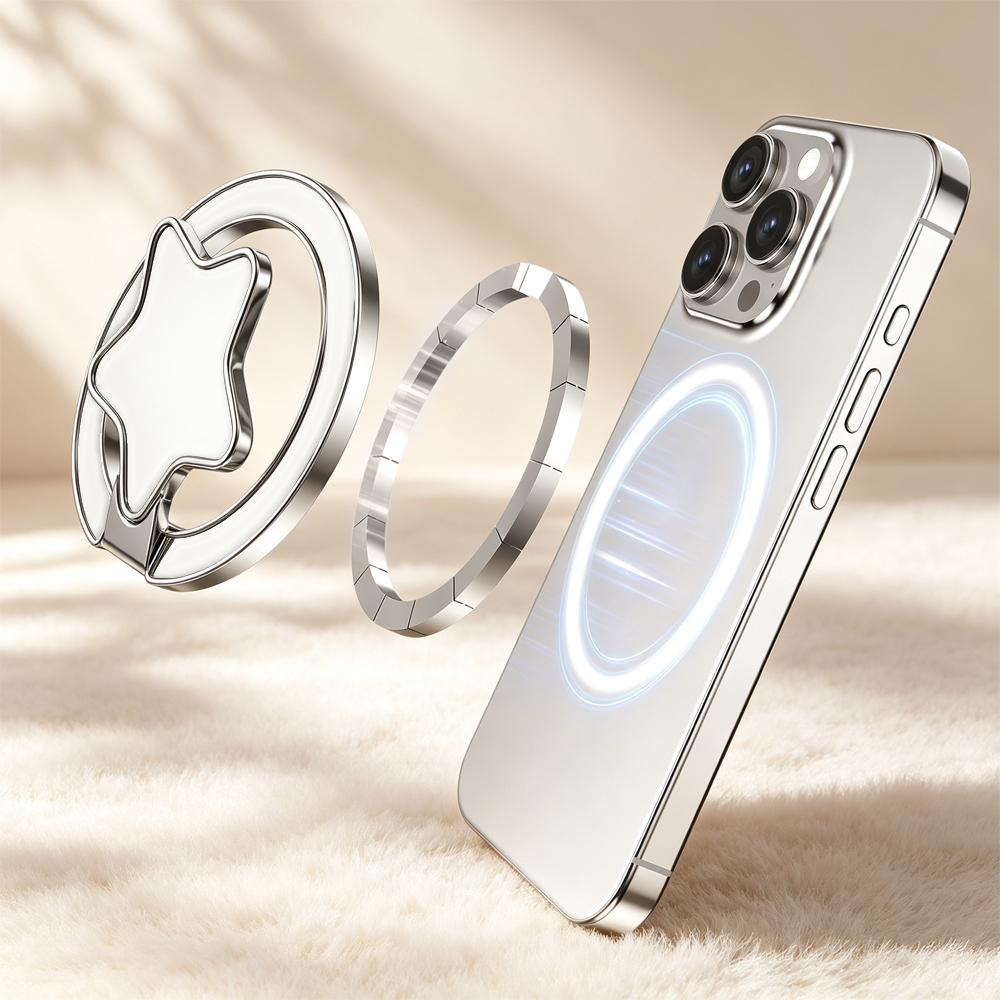 Sublimation Blank Magnetic Ring Holder Made of  PET Plus Metal - 5 Variations | Custom DIY Magnetic Desktop Stand & Lazy Holder DIY Phone Stand | With & Without Magnet Options | 5 Shapes