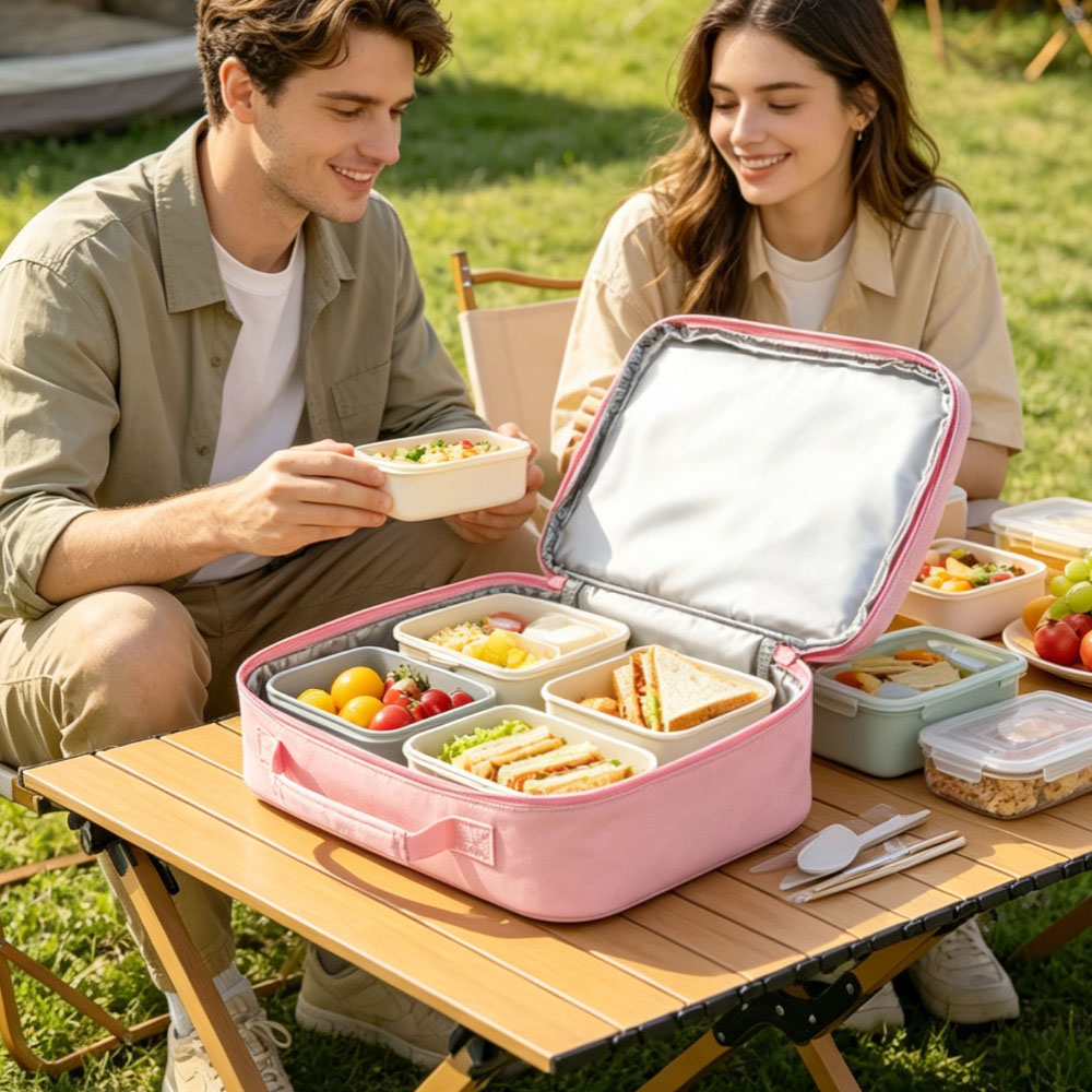Sublimation Blank Polyester Insulated Lunch Tote Bag for Single-Sided Printing | Custom DIY Lunch Bags -  26*9*20cm | 5 Colors Options