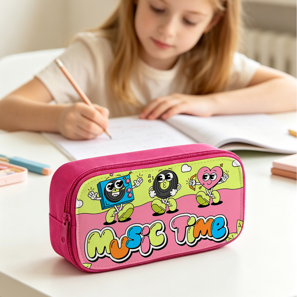 Sublimation Blank Polyester Pencil Case & Makeup Bags for Single-Sided Printing | 22*12*7cm Custom DIY Pencil Case 5 Vibrant Colors Available