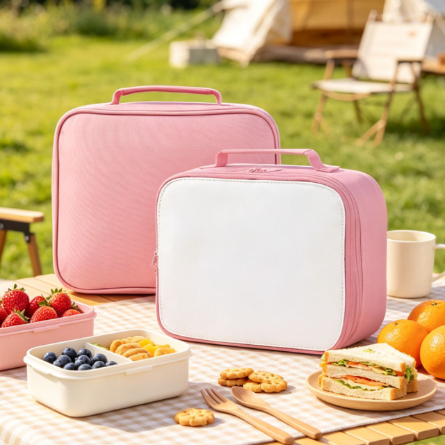 Sublimation Blank Polyester Insulated Lunch Tote Bag for Single-Sided Printing | Custom DIY Lunch Bags -  26*9*20cm | 5 Colors Options